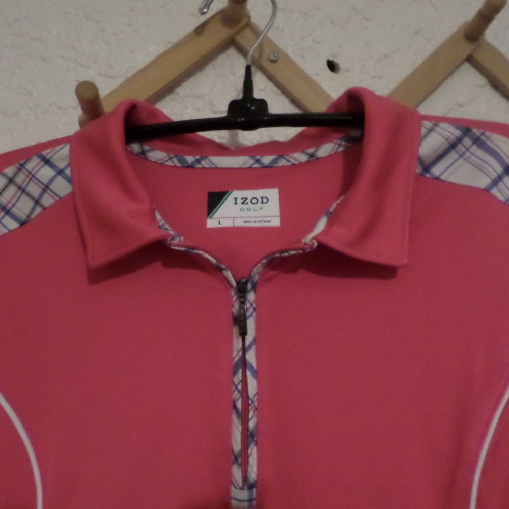Izod Pink with Plaid Trim Women's Golf Dress Sz L - Picture 2 of 4